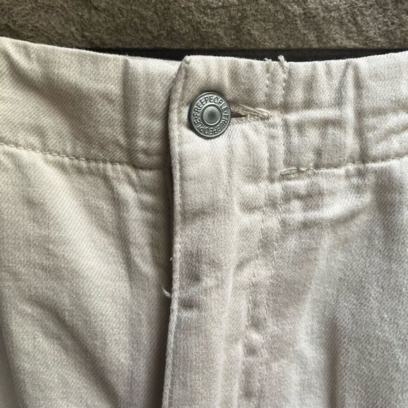 Free People First Light Utility Cargo Pant ALMOND MILK cream wide leg size 12 - Picture 8 of 15